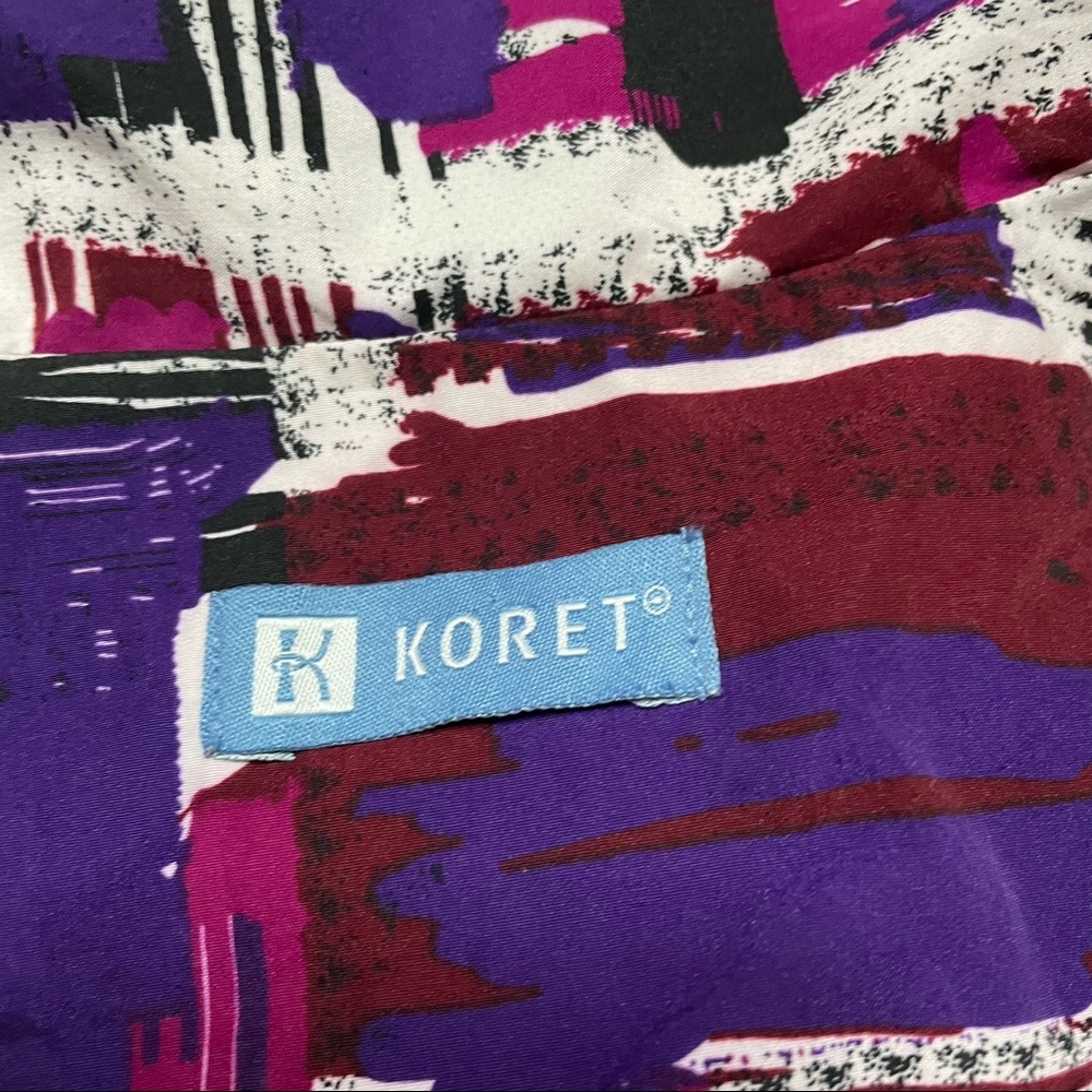 Koret Y2K Vintage Patterned Lined Lightweight Windbreaker Jacket Shoulder Pads - Picture 4 of 8